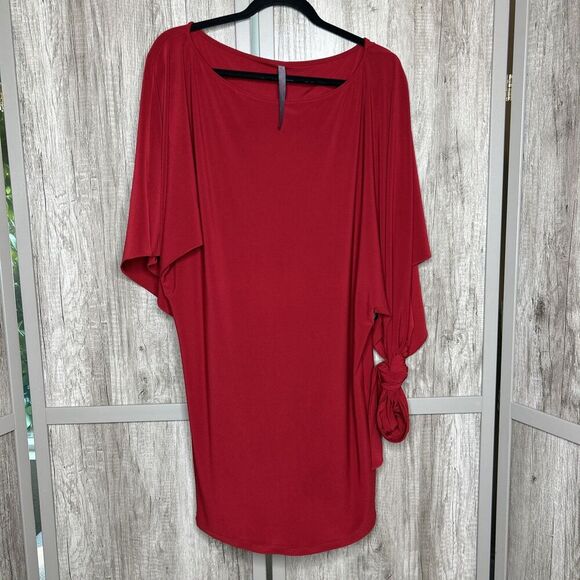 Abi Ferrin Dress Nikki 5-Way Jersey Convertible Red Color Made in USA Size S - Picture 1 of 7